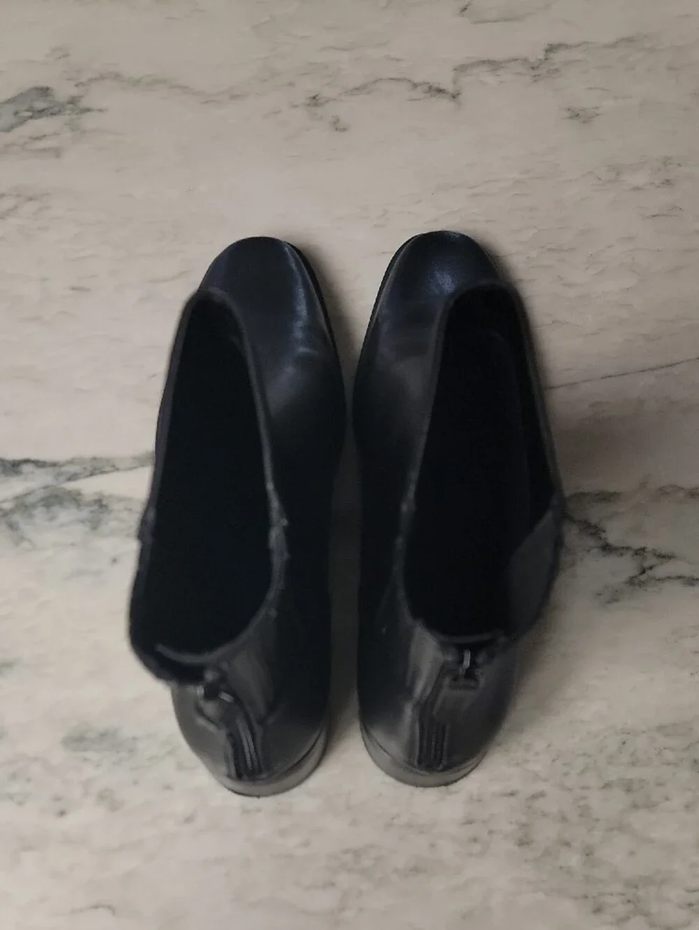 Mango Black Leather Boat-Style Chelsea Boots